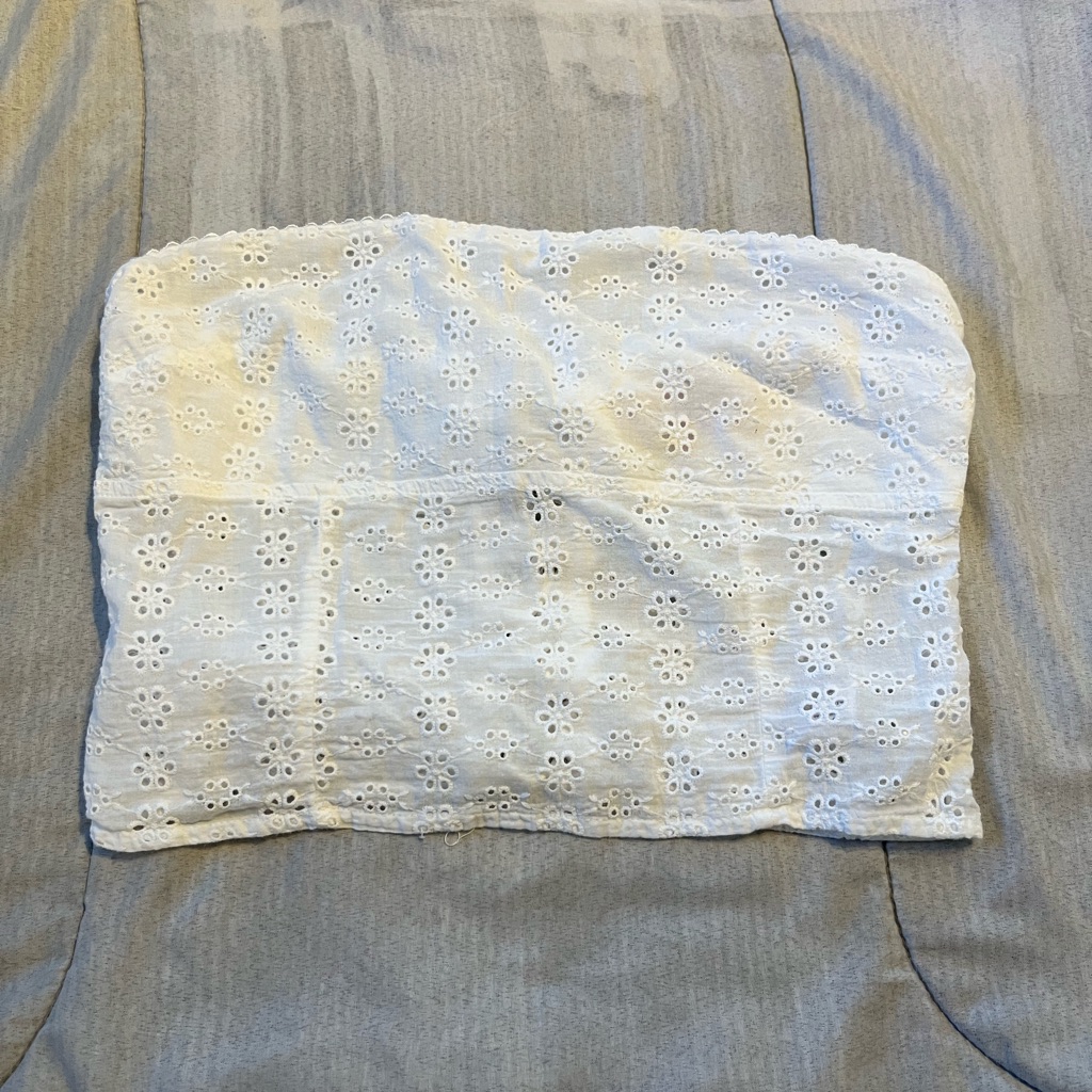 Edikted White Eyelet Tube Top